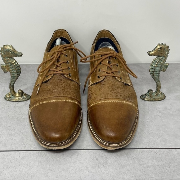Steve Madden Brown TABLOID Leather Lace Up Oxford Shoes US 11.5 Mens - Picture 2 of 11
